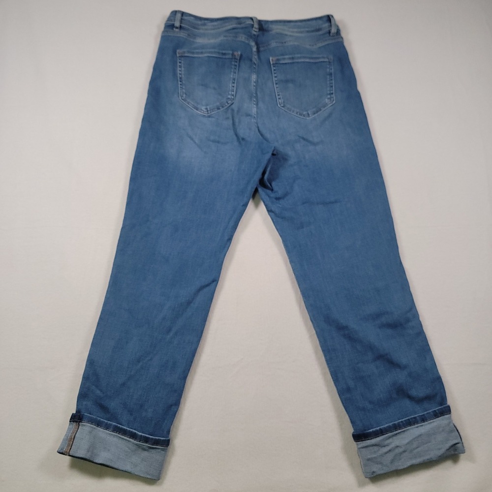 J. Jill Denim High Rise Straight Leg Ankle Jeans Women 12R Blue Stretch Cotton - Picture 10 of 11